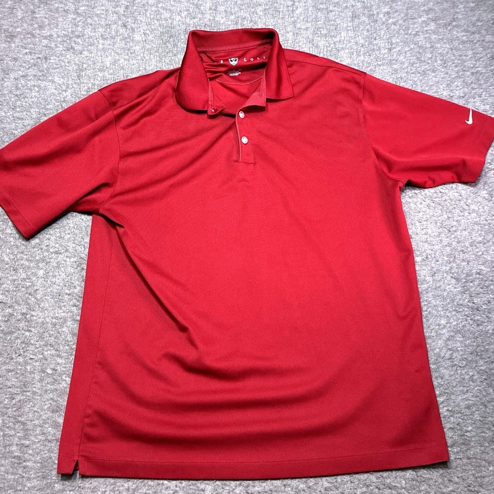 Vintage‎ Nike Golf Polo Shirt Men's Size Large Dark Red 1990s Sleeve Swoosh
